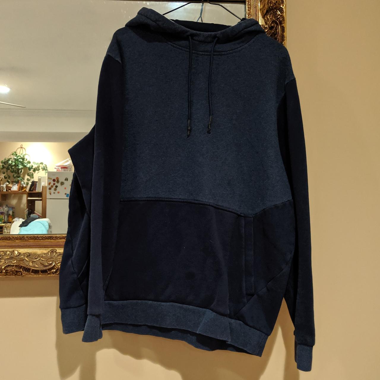 Navy blue two-tone hoodie! great quality material... - Depop