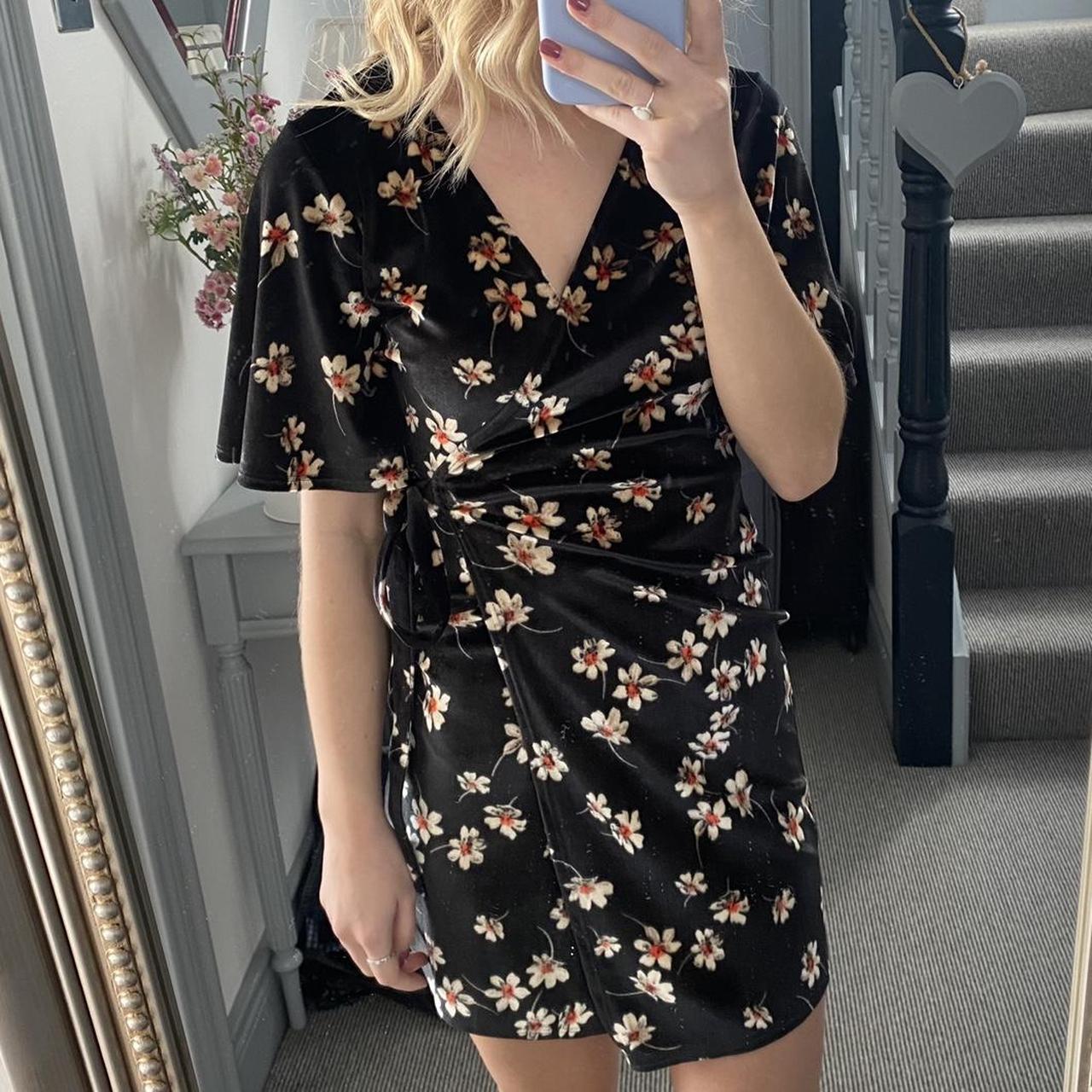 Topshop velvet sale floral dress