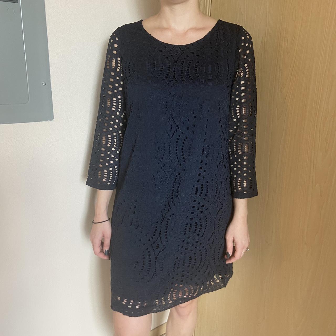 J crew outlet navy lace dress