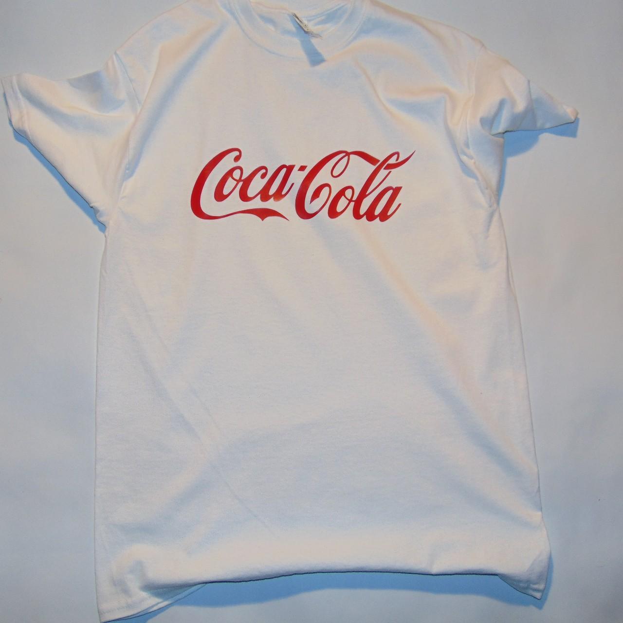 coca cola T-shirt with red label order yours today... - Depop