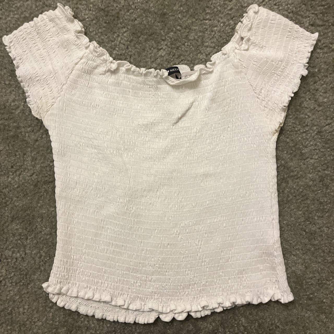 Brandy Melville off the shoulder ruffle top -small... - Depop