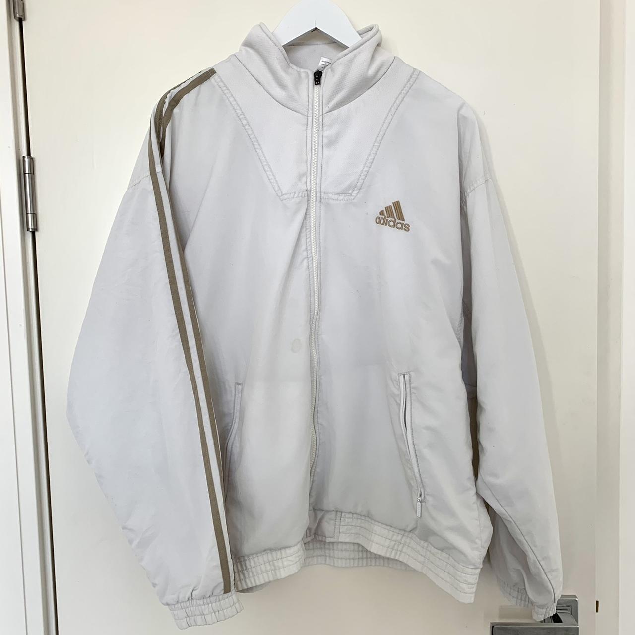 Adidas white 2024 gold jacket