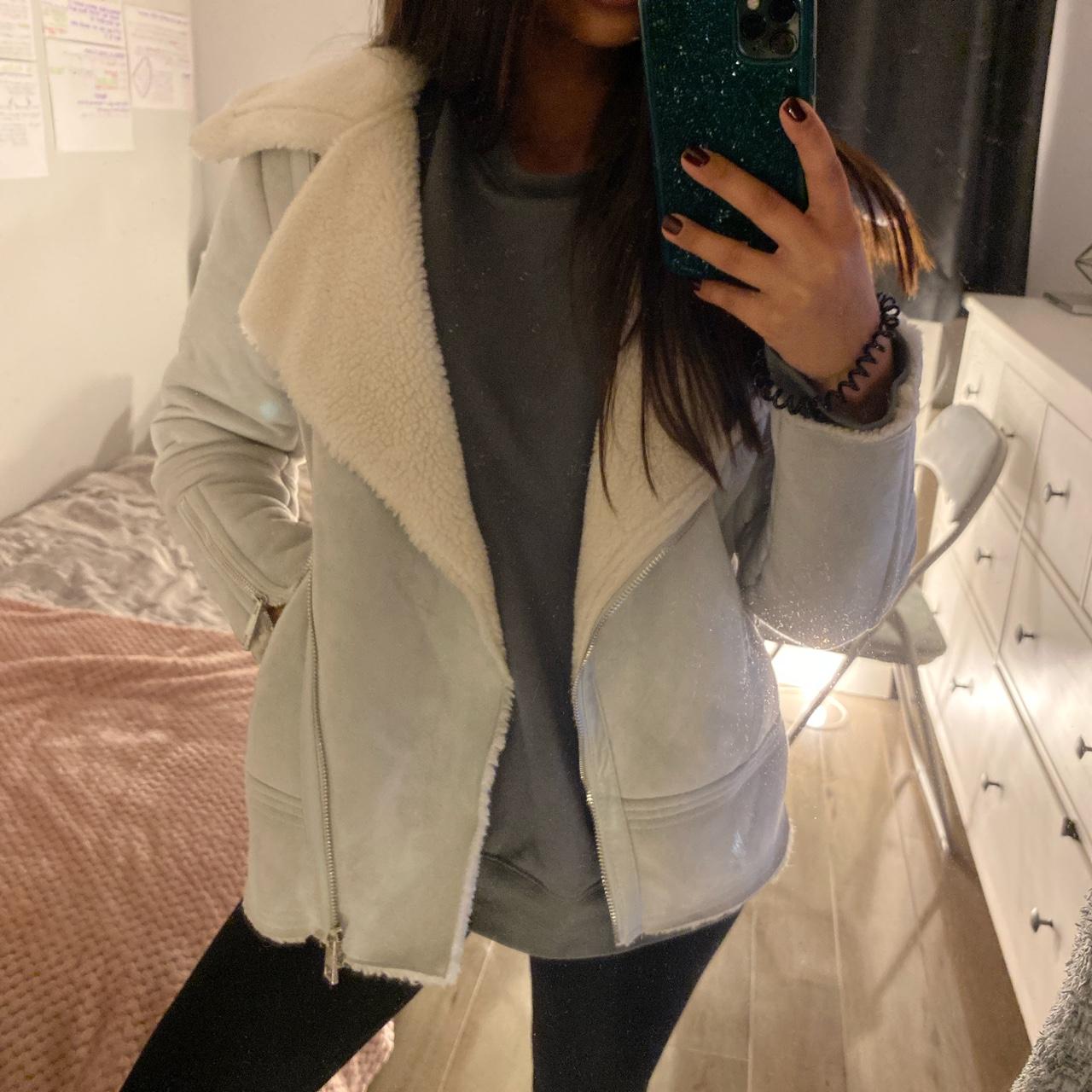 Petite grey aviator jacket Worn a few times FREE P&P - Depop