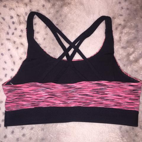 H&M Pink and Black sports bra💗🖤 Criss cross back, - Depop