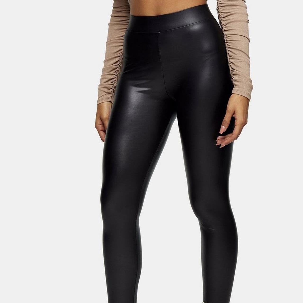 topshop faux leather leggings 🖤size 8 🖤can post - Depop