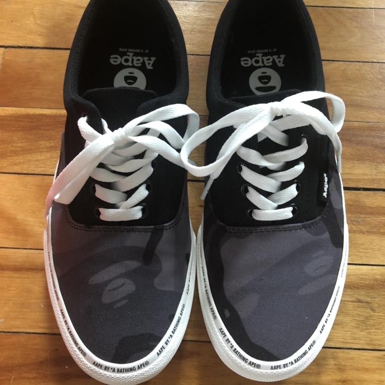 Like new AAPE by BAPE black low top canvas sneakers