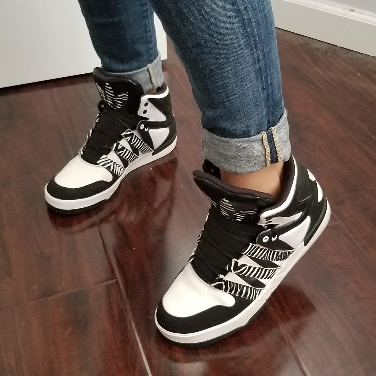 adidas zebra high tops