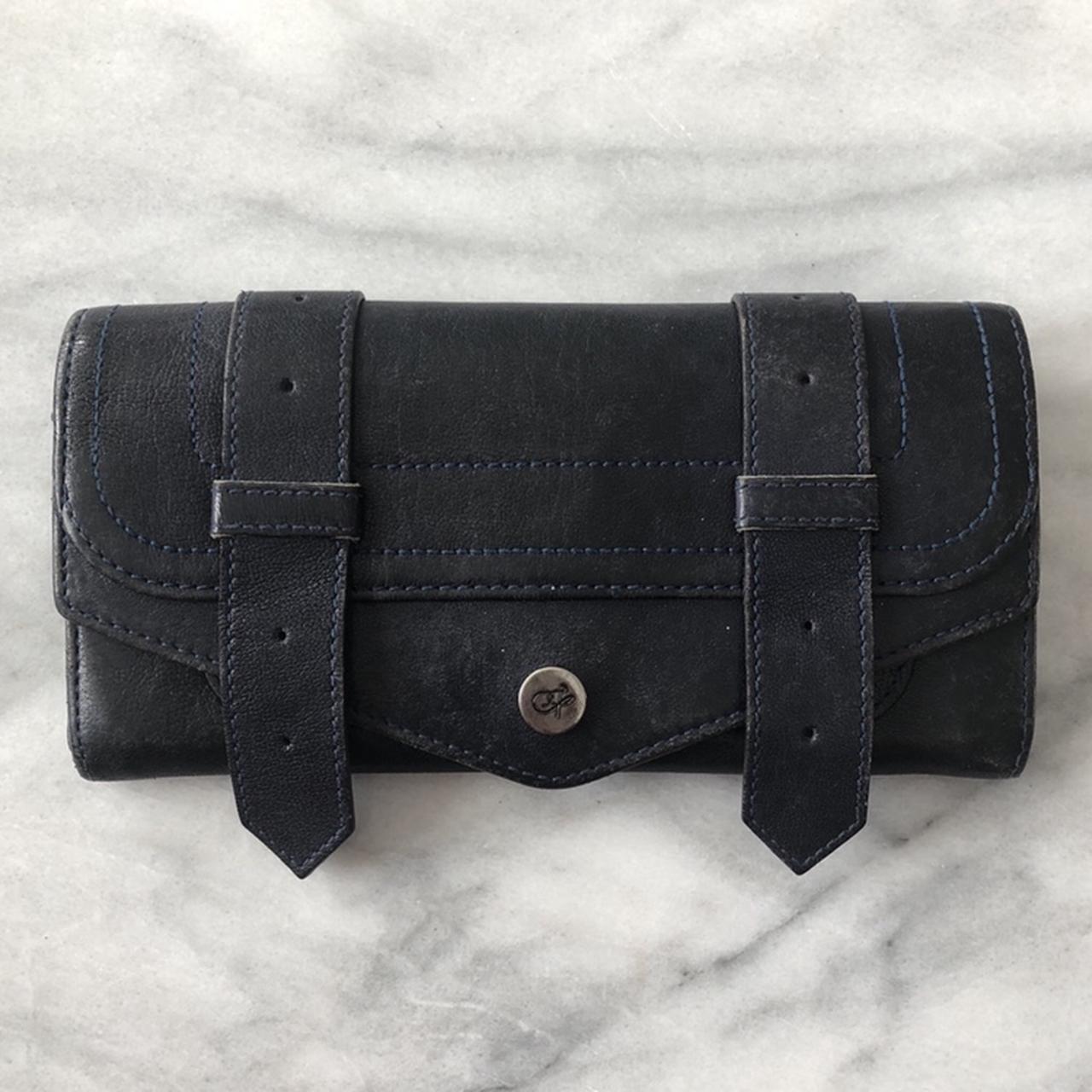 Dark navy leather Proenza Schouler PS1 wallet with Depop