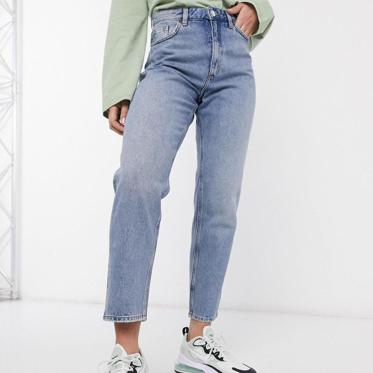 Monki Cropped Mom Jeans 25” Waist Size 6/8 Brand New... - Depop