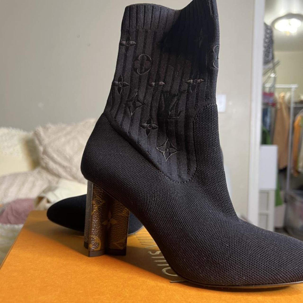 Black louis-vuitton-sock-boots - Depop