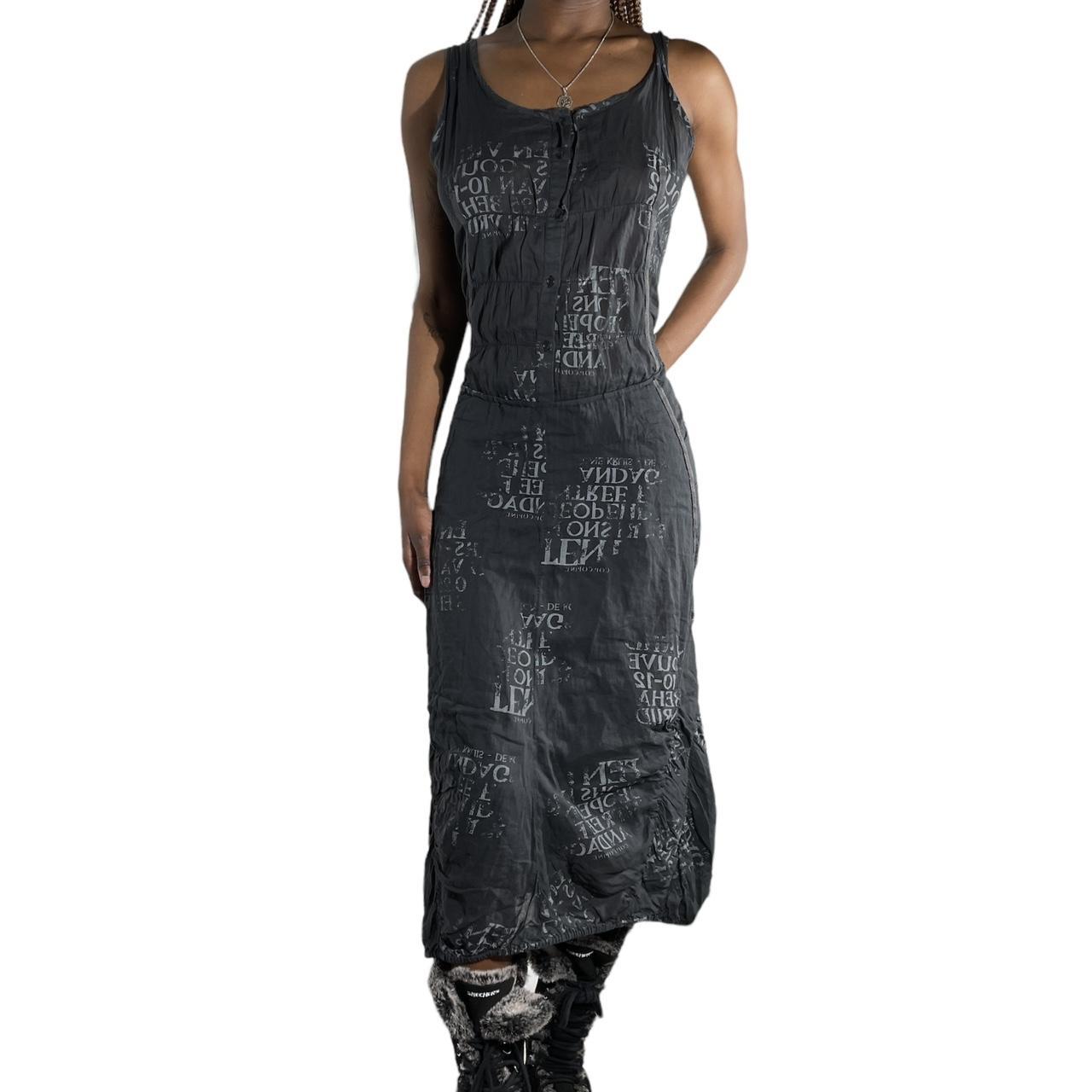 Lush Cop Copine vintage charcoal maxi dress... - Depop