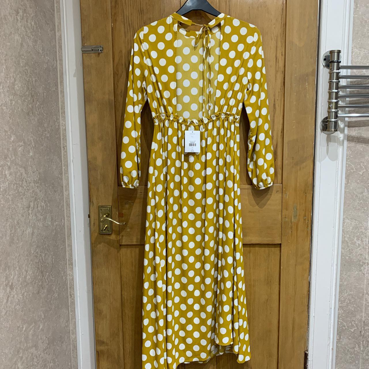 Topshop yellow 2025 polka dot dress