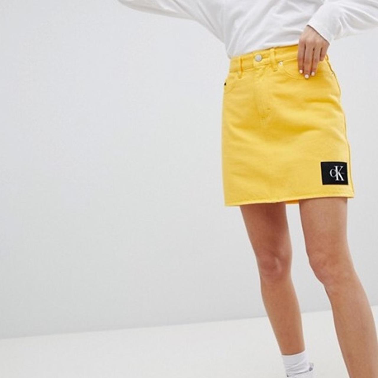 calvin klein yellow skirt