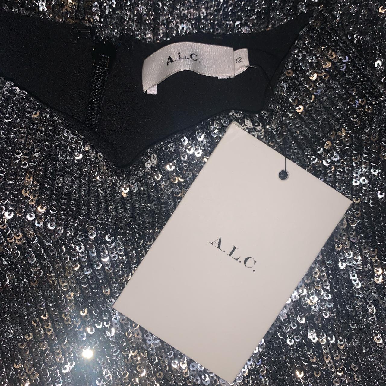 A.L.C Women's Silver and Black Blouse (4)