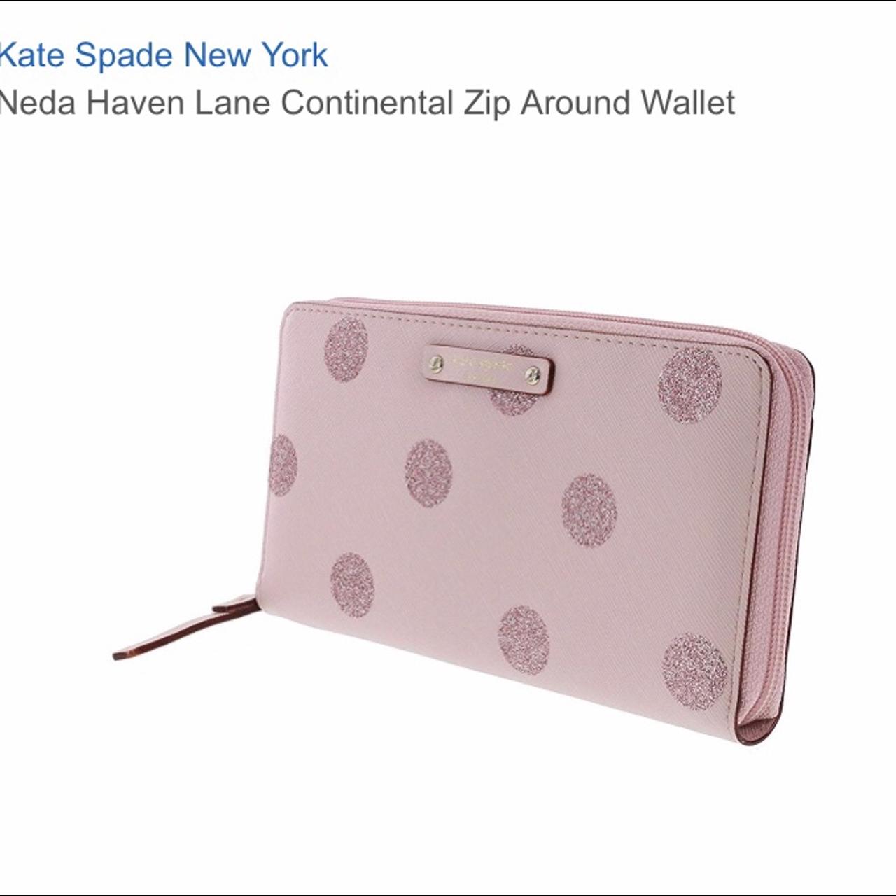 Kate spade pink polka dot wallet hot sale