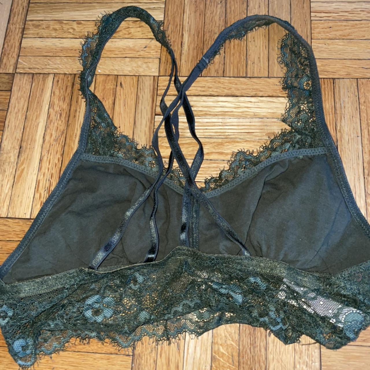 🌿🌿🌿bralette🌿🌿🌿 Beautiful Mesh Army Green Lace Bra Depop