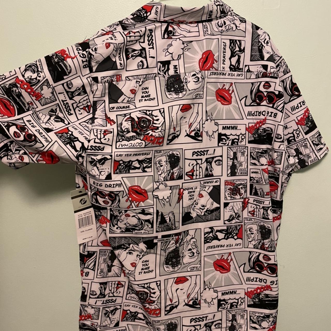 Men's White and Red Shirt | Depop