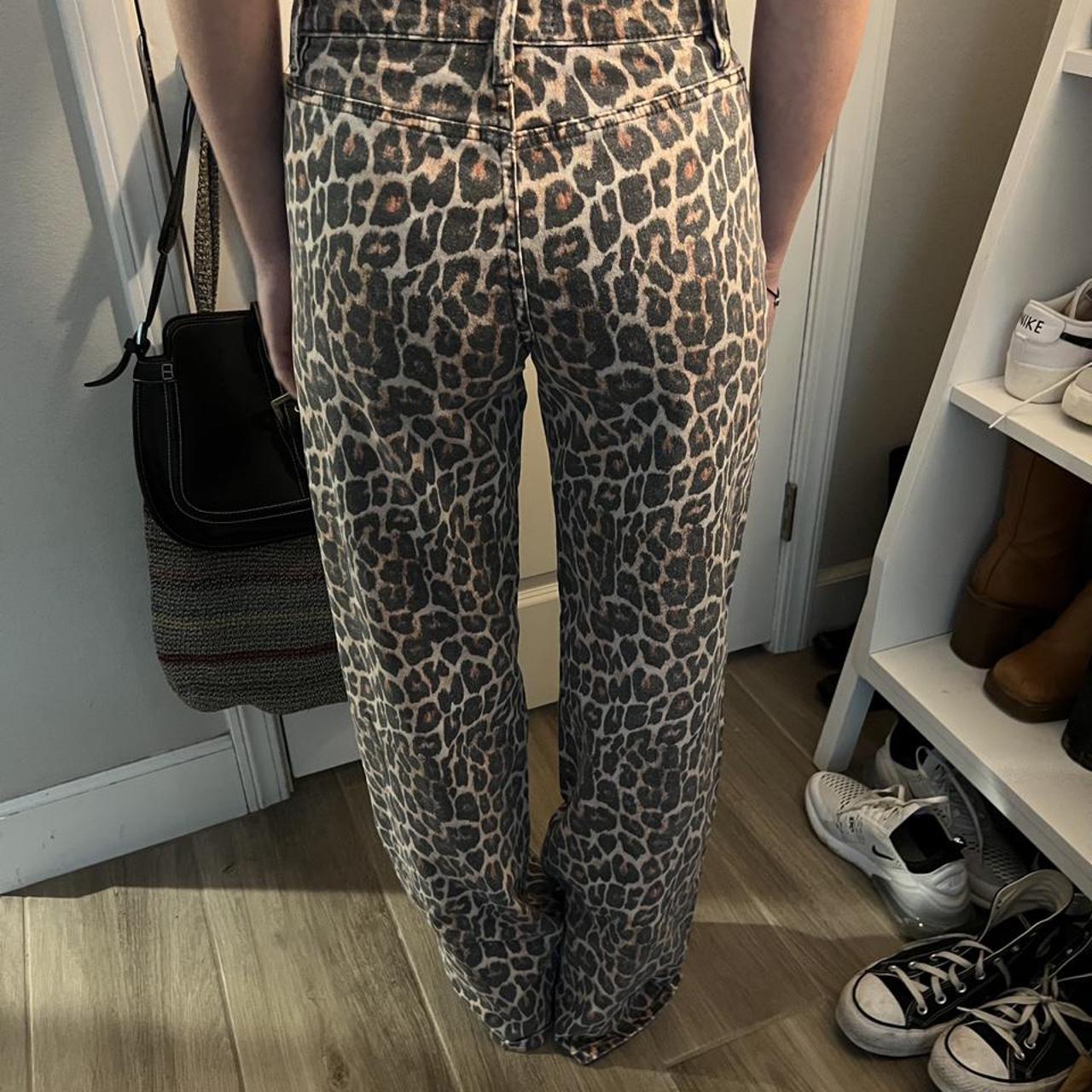 I AM GIA cheetah wide leg jeans worn 1 time... - Depop