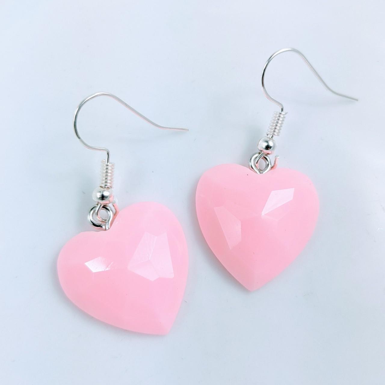 Pink Candy Heart Earrings Brand new. Made from... - Depop