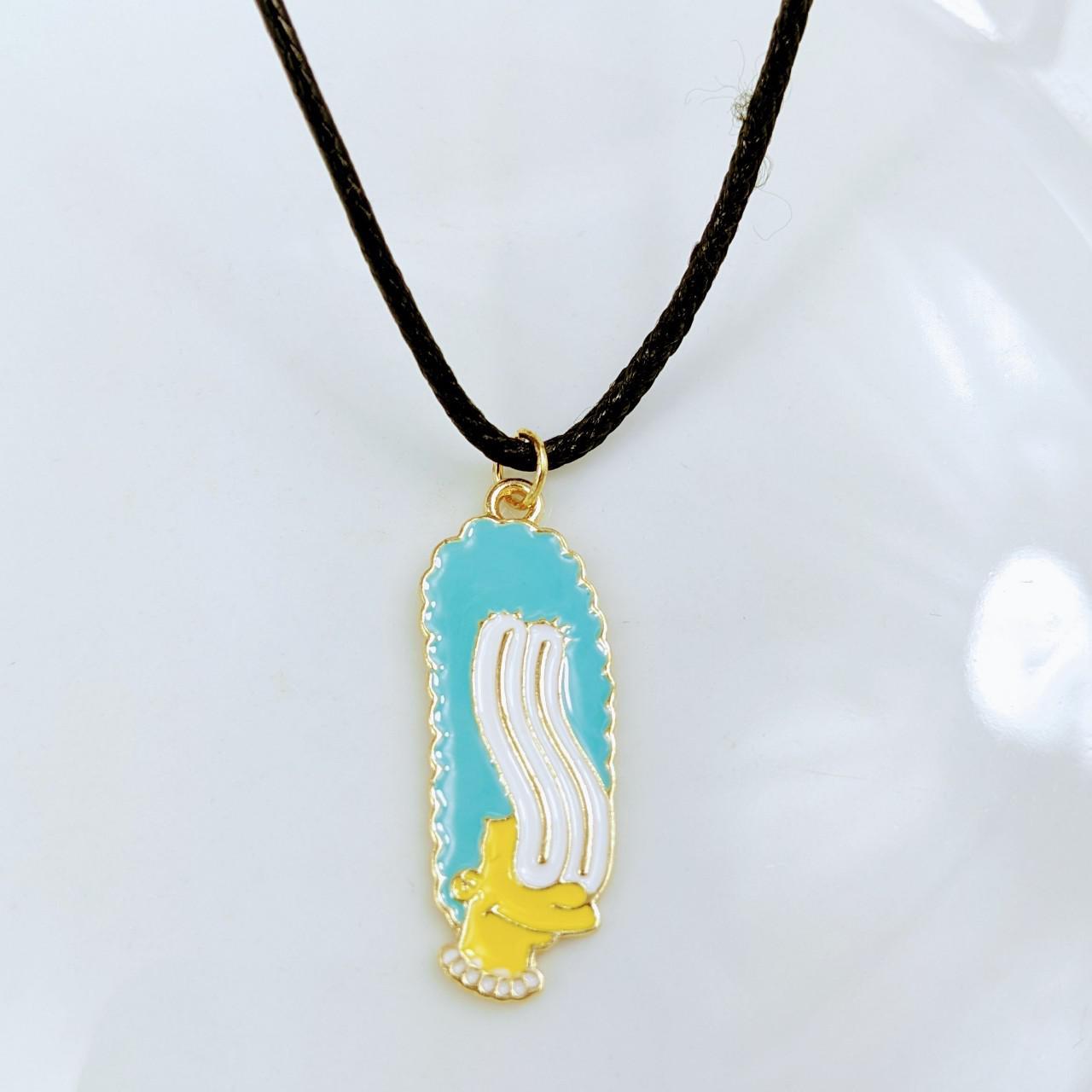 Marge Simpson Charm Necklace Brand new. Black... - Depop