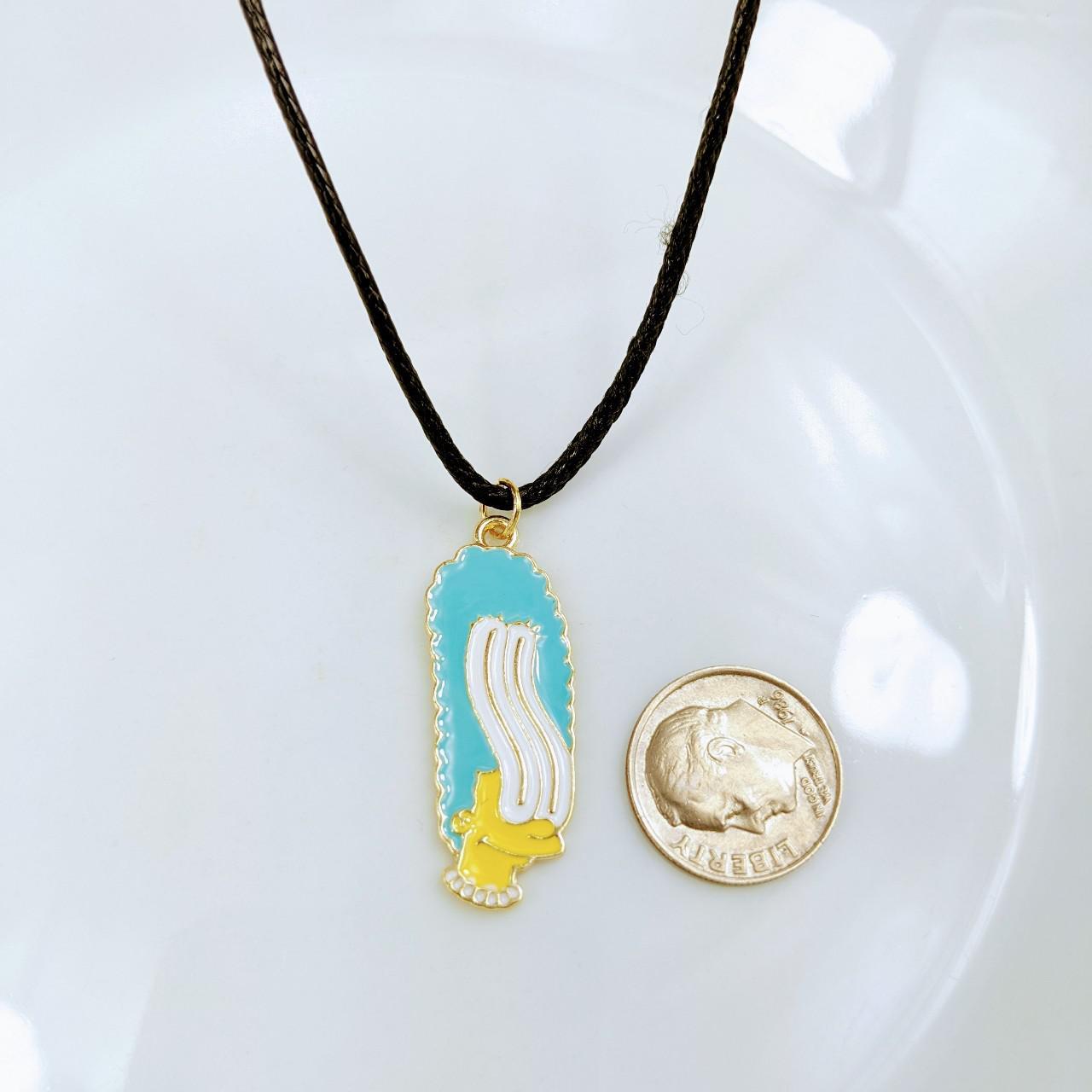 Marge Simpson Charm Necklace Brand new. Black... - Depop