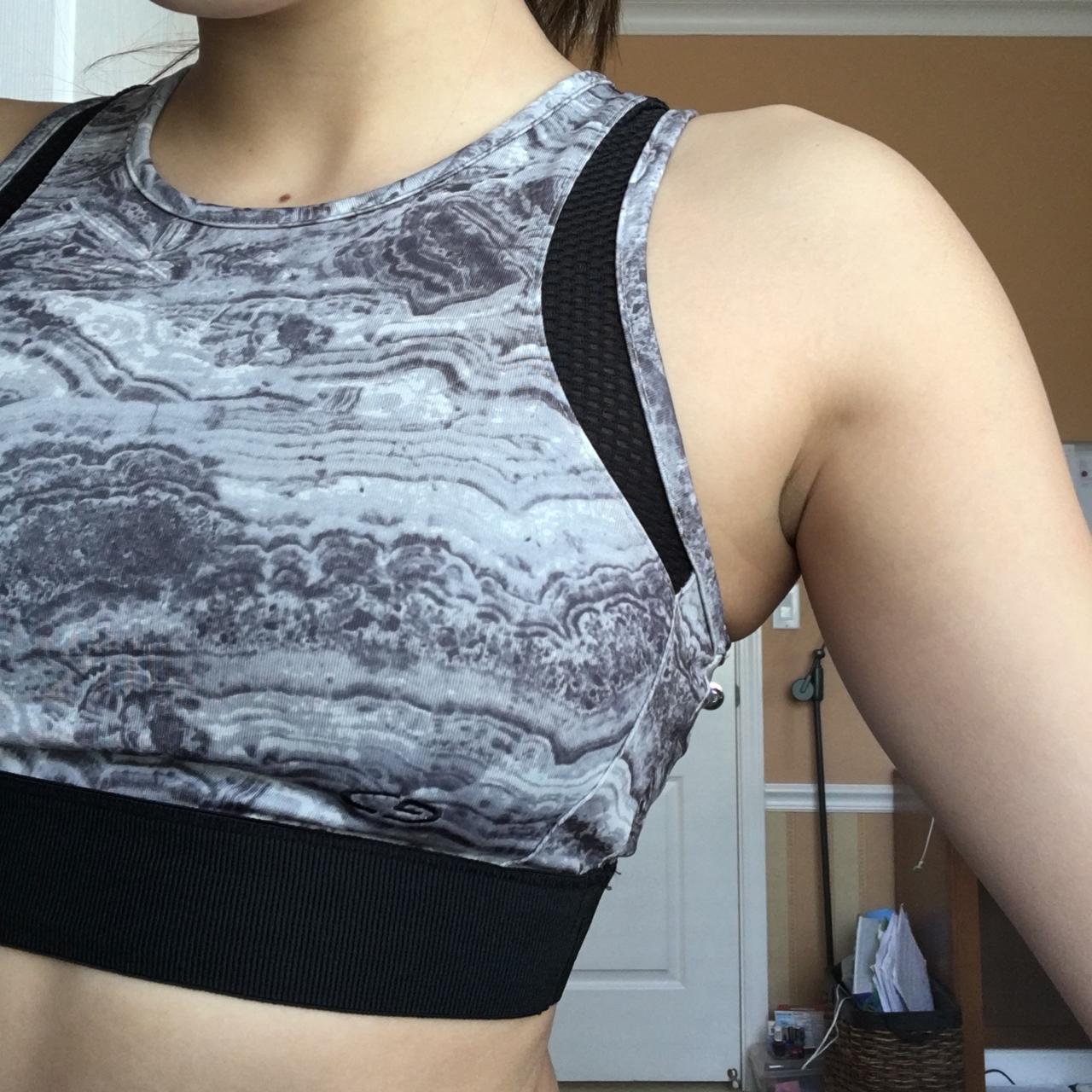 black and white marble design sports bra!! I’d just... - Depop