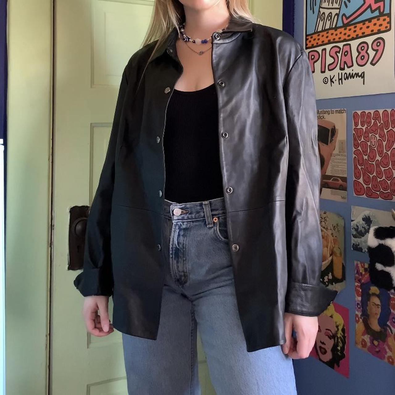 depop leather jacket