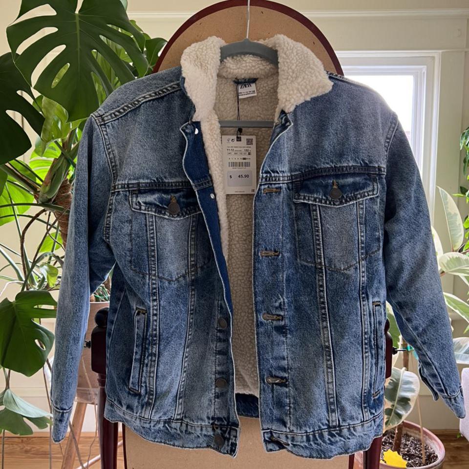 zara sherpa lined denim jacket