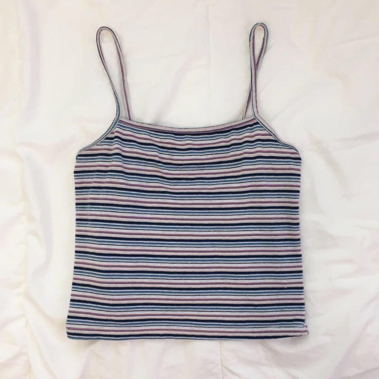 Brandy Melville Striped Faye Tank Top Tagged OS but... - Depop