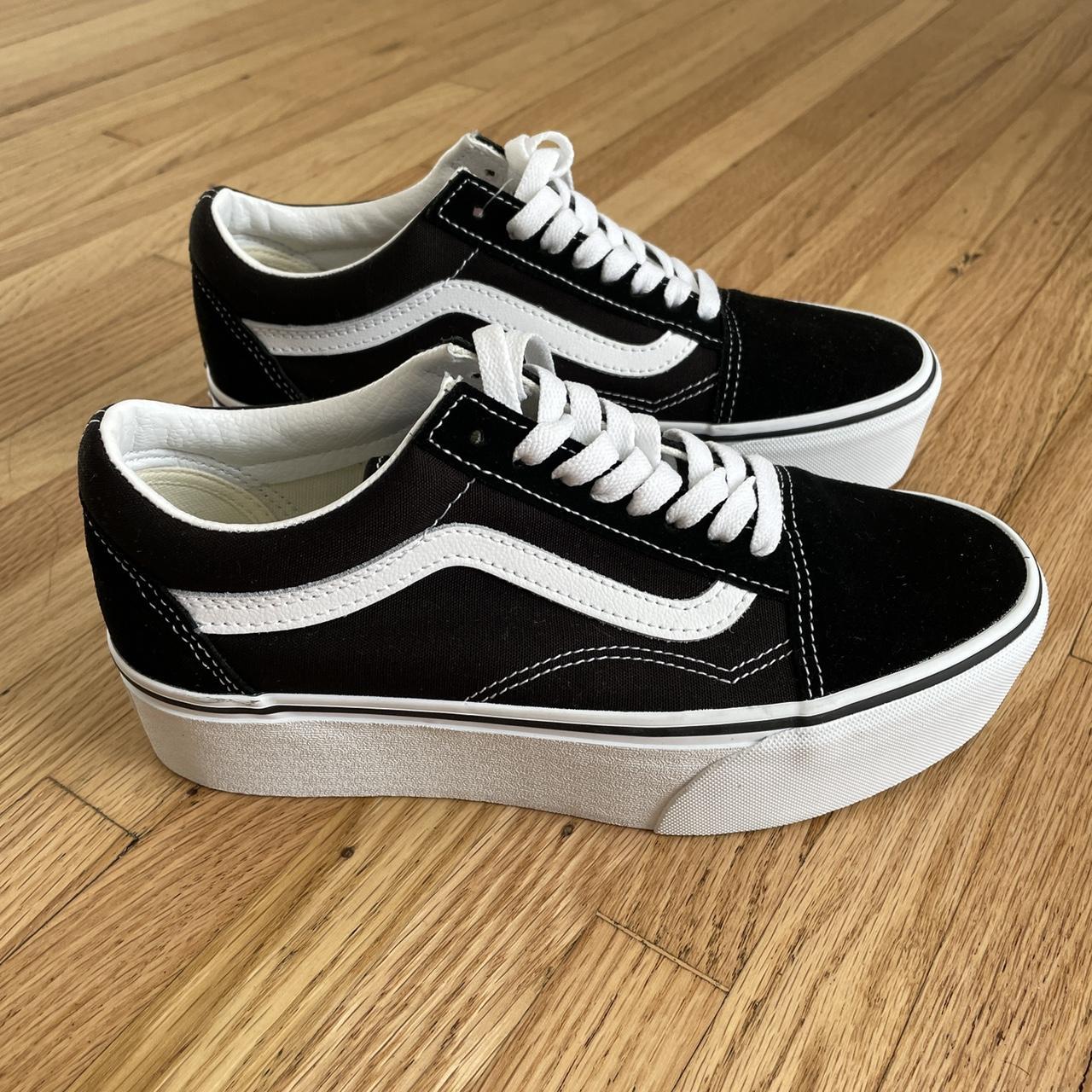 Vans Old Skool Stackform. Color - suede canvas black... - Depop