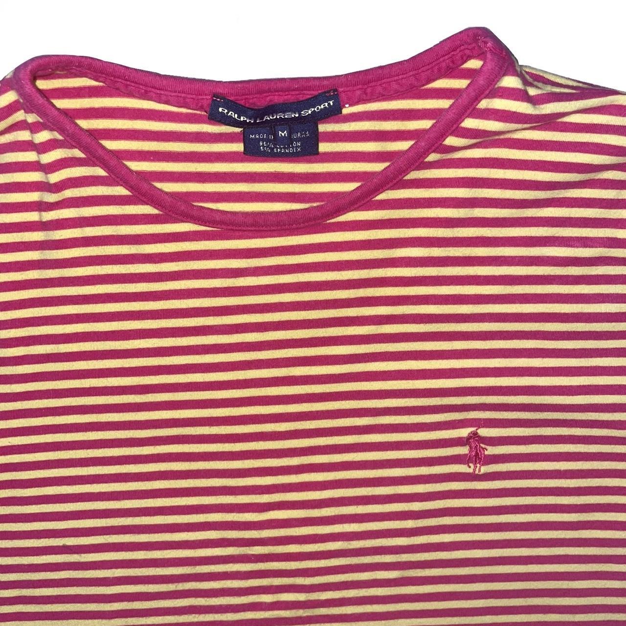 Polo Ralph Lauren Women's Pink and Yellow Crop-top (4)