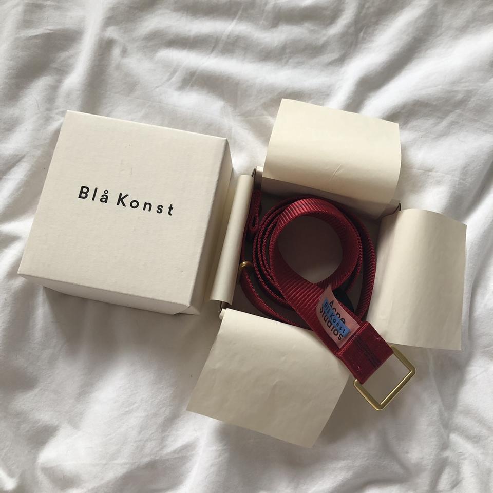 Acne Studios // Blå Konst Red Belt, Unisex belt 50... - Depop