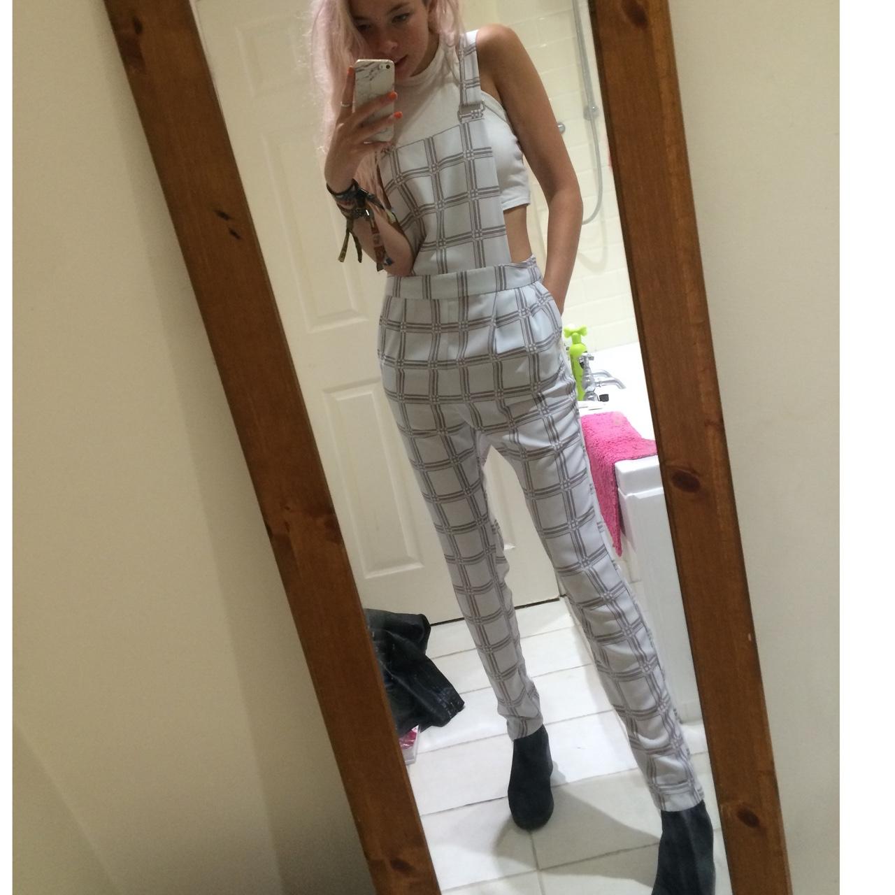 Topshop best sale check jumpsuit