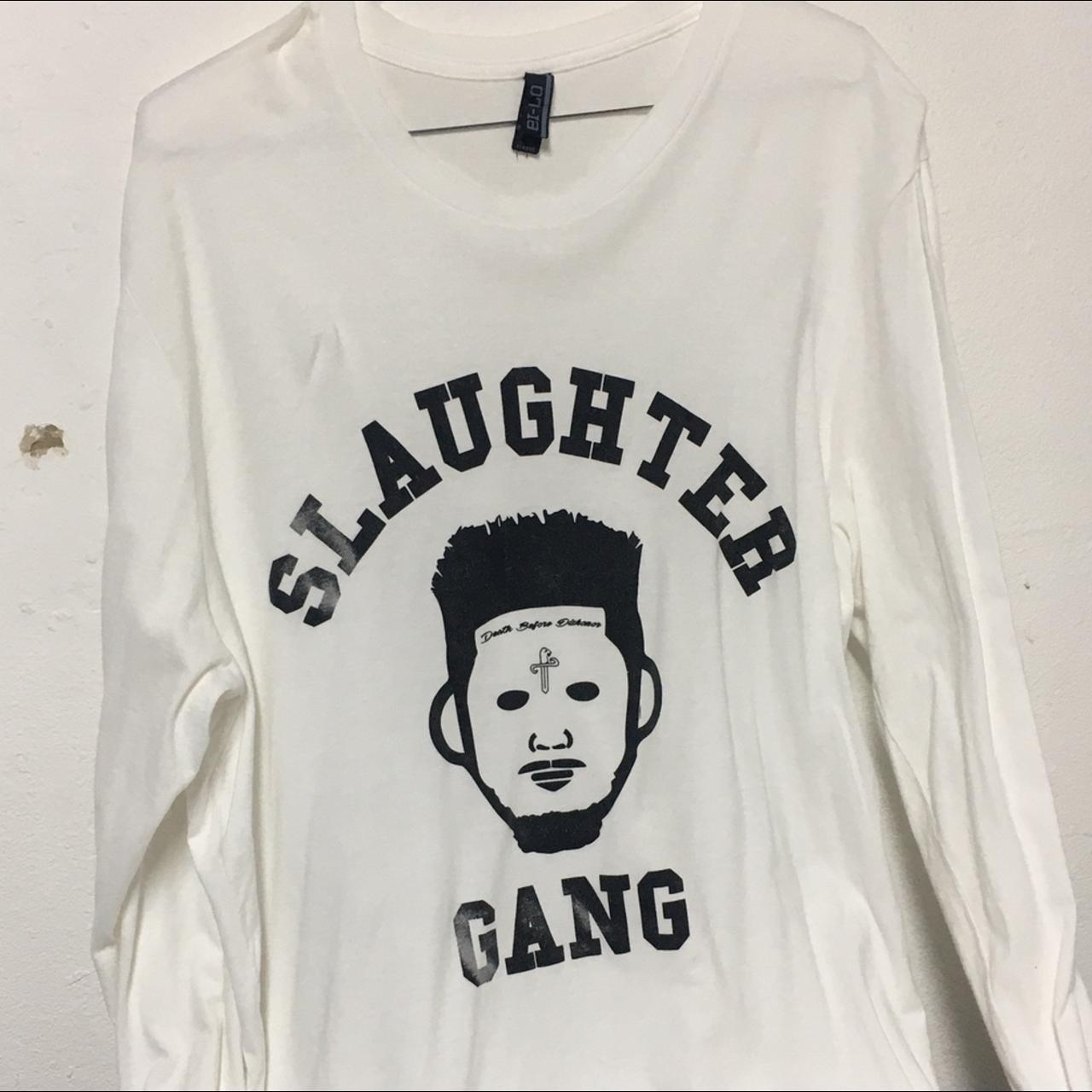 21 Savage Slaughter Gang Bape style design on long. Depop