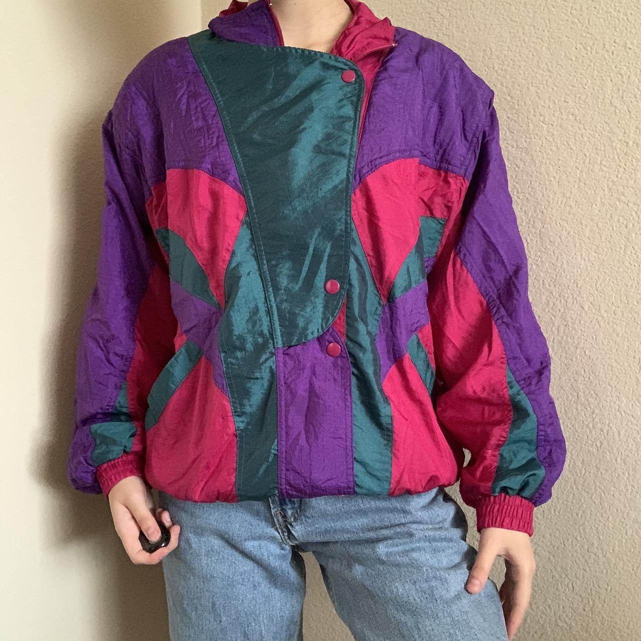 Gorgeous vintage color block jacket. Very 80’s... - Depop