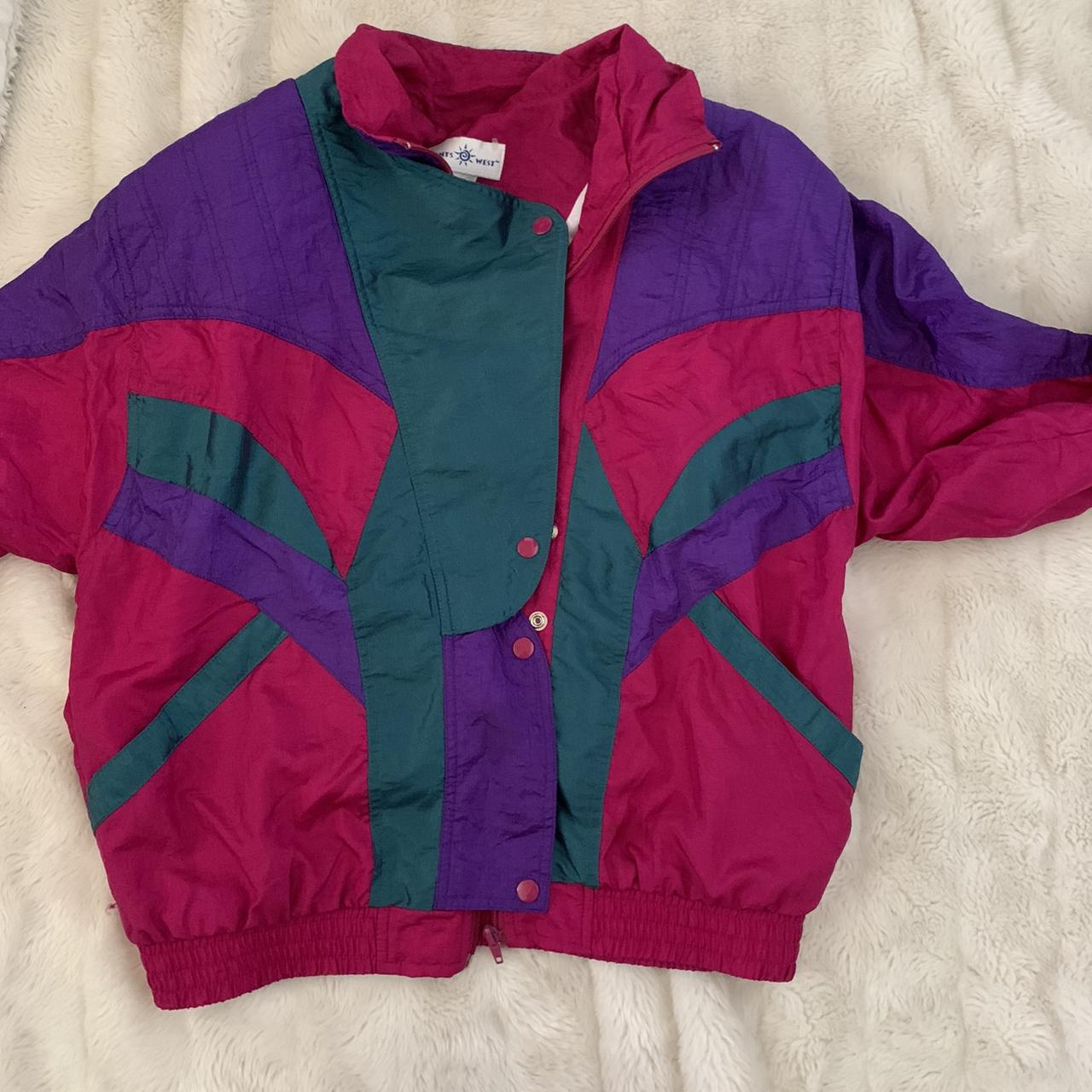 Gorgeous vintage color block jacket. Very 80’s... - Depop