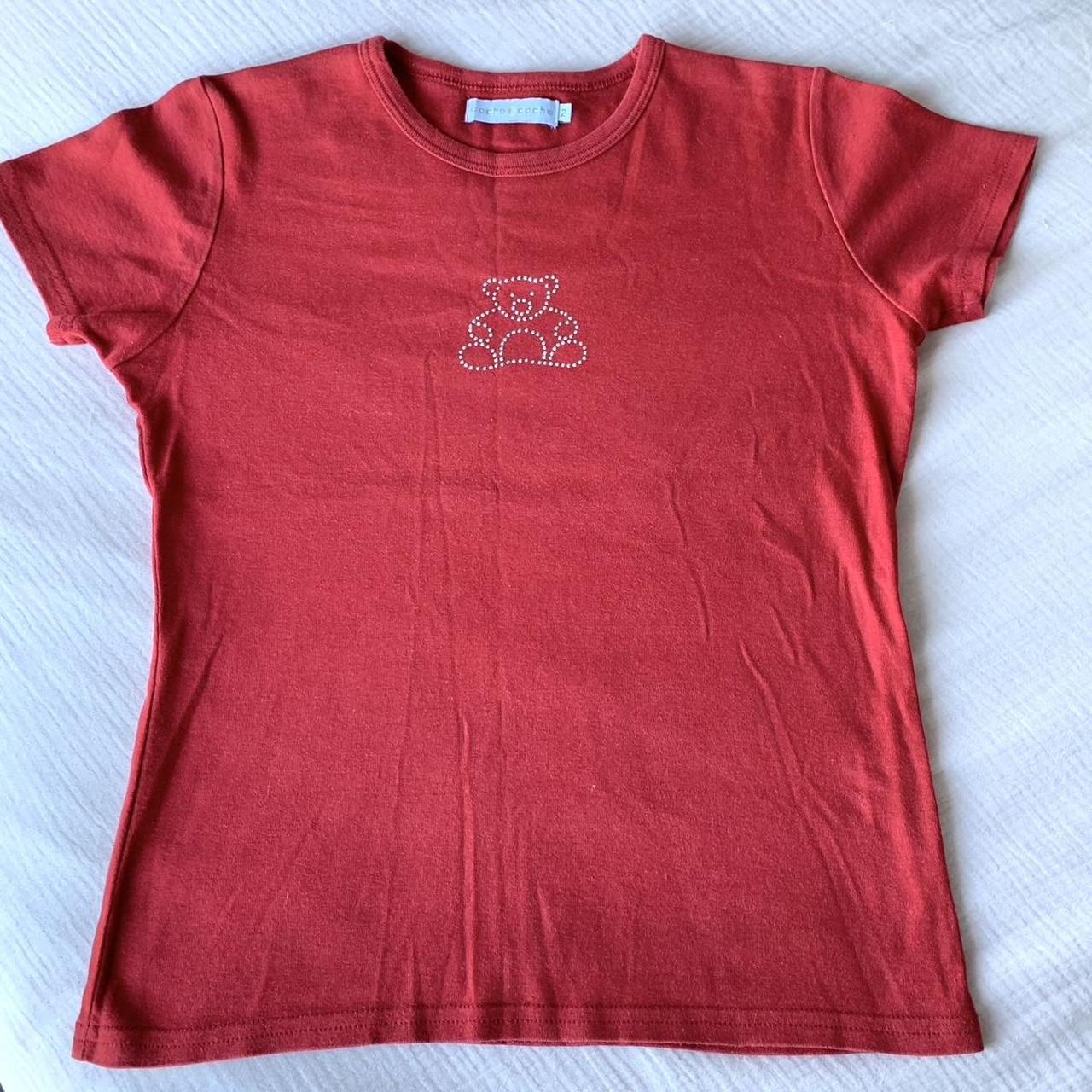 Red teddy bear tee shirt Size S Instant buy is on - Depop