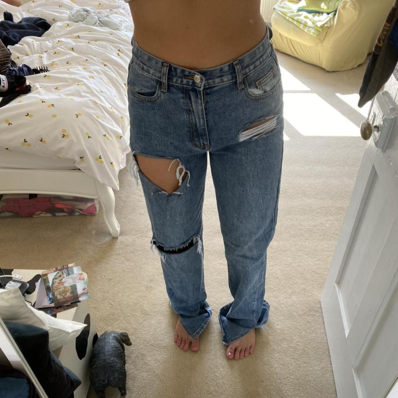 Pretty little thing, flared ripped jeans. I’m 5’8... - Depop