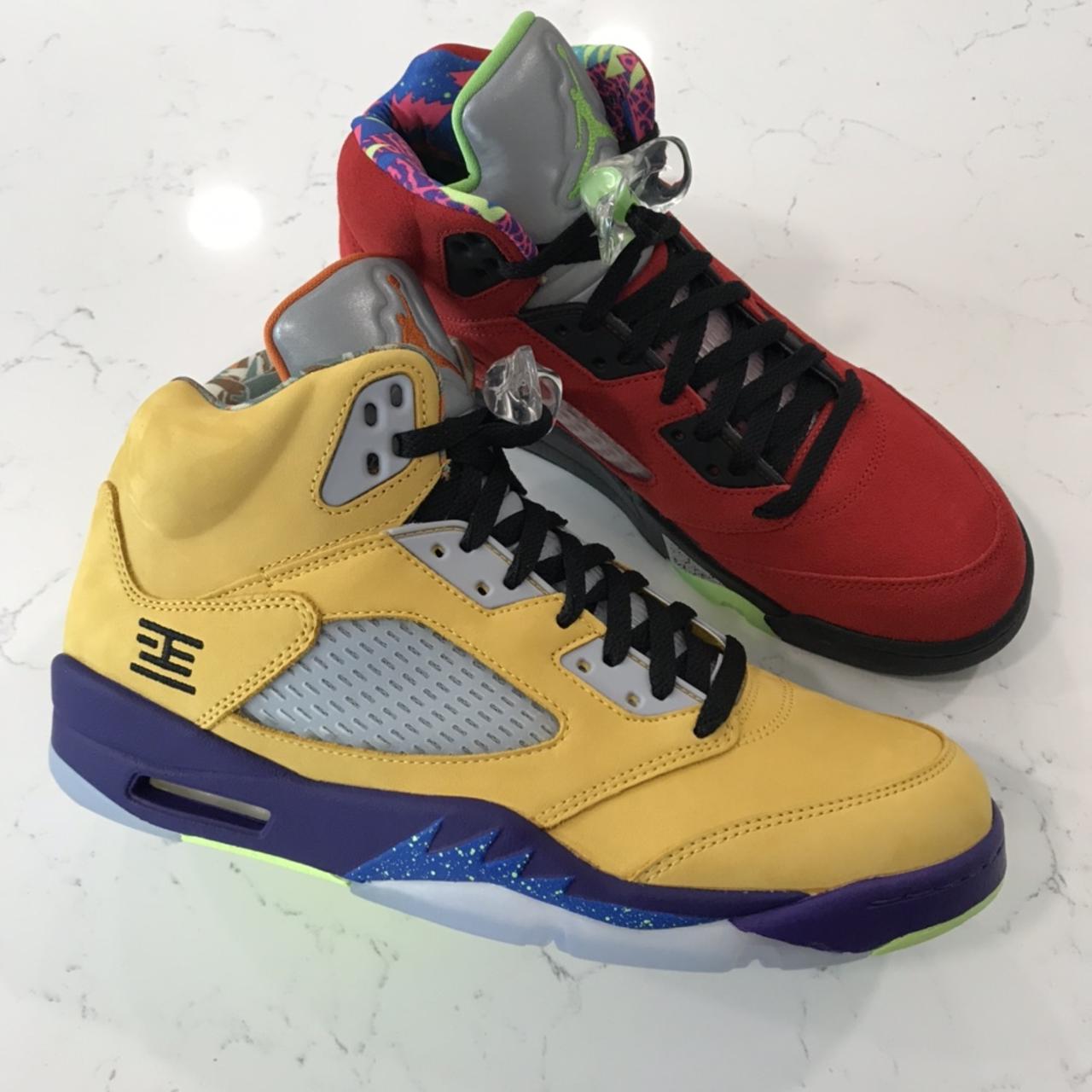 Jordan Men's Red and Yellow Trainers | Depop