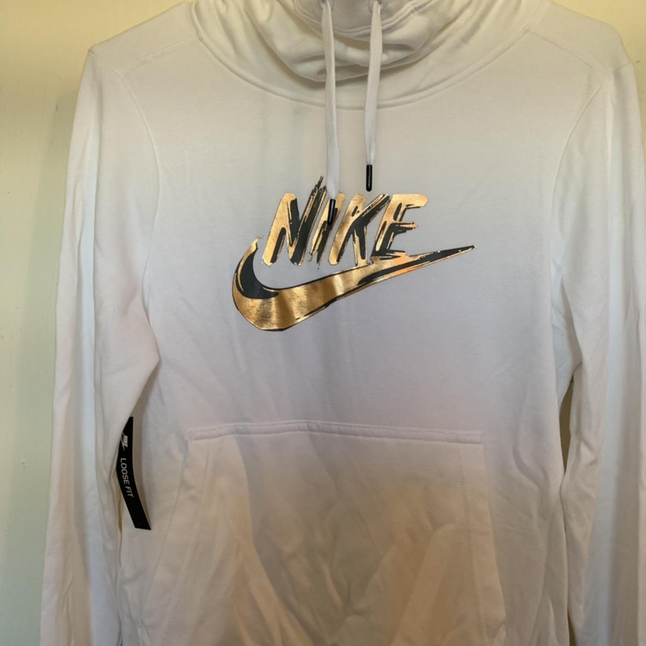 White and discount gold nike hoodie