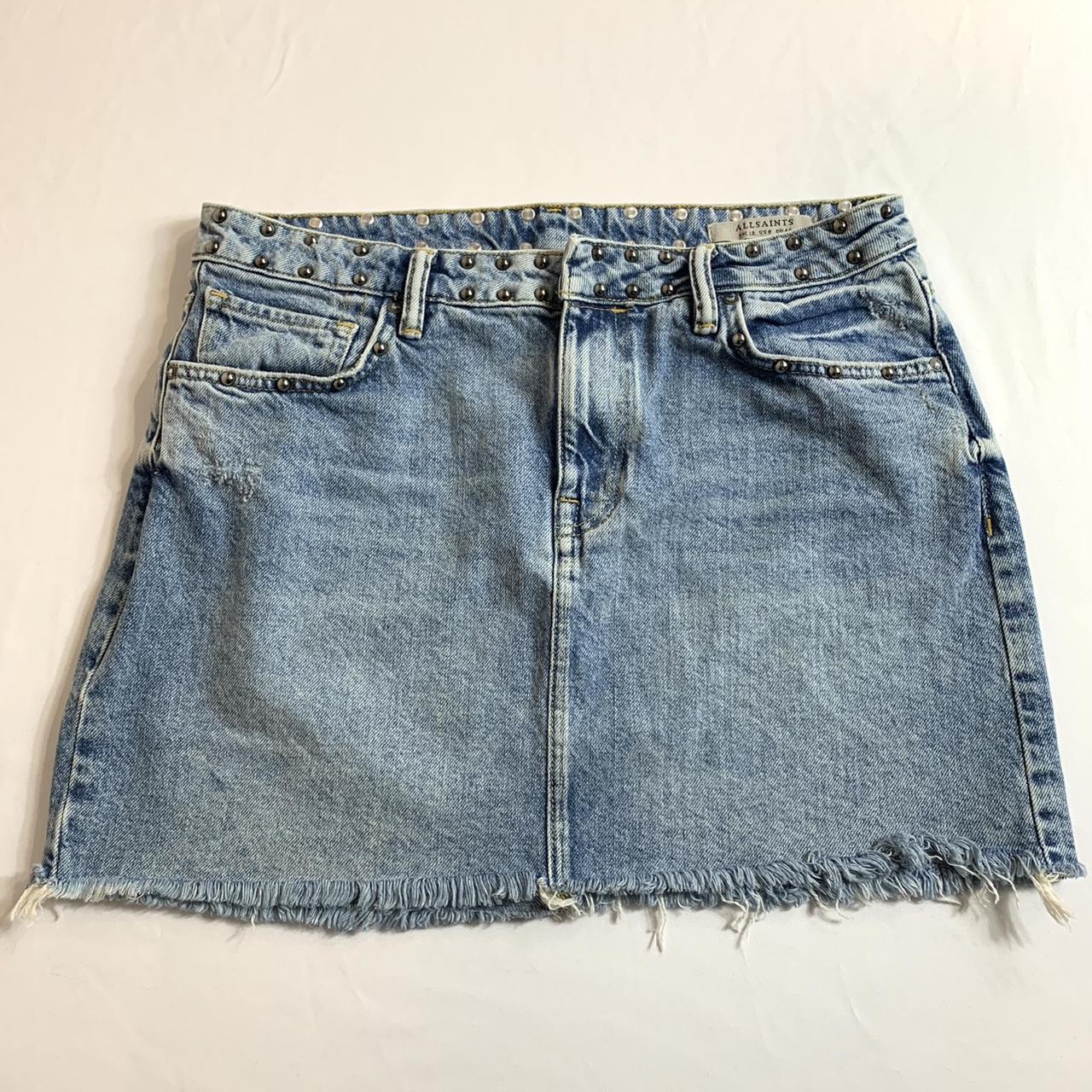 AllSaints Women's Blue Skirt | Depop