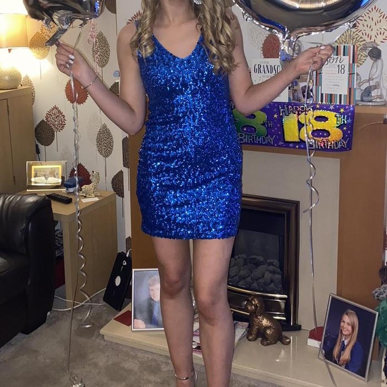 Gorgeous Blue Sequin Dress From Pink Boutique,,... - Depop