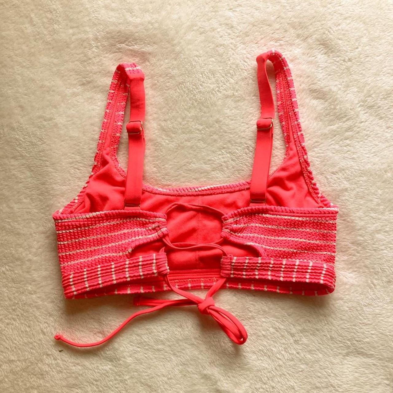 Target Women's Pink and White Bikini-and-tankini-tops | Depop