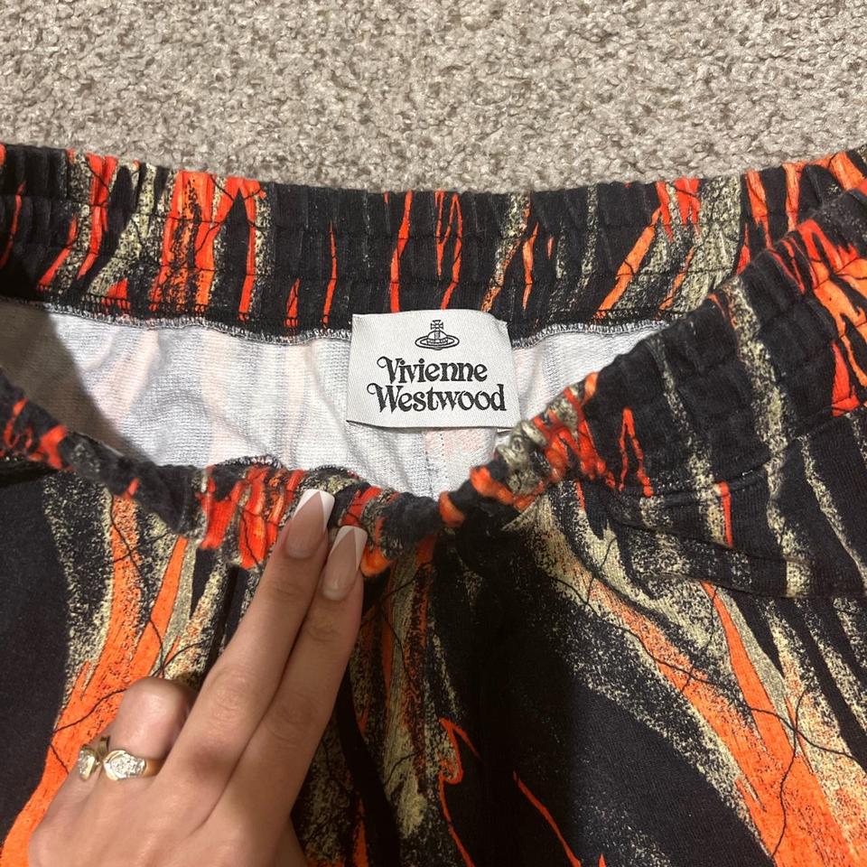 Vivienne Westwood orange and black flame print... - Shorts