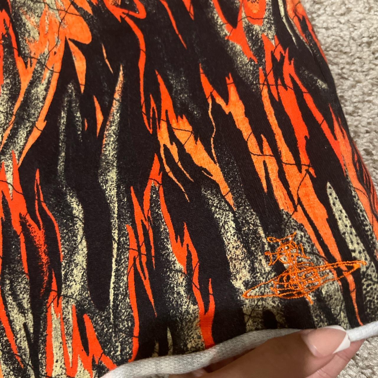 Vivienne Westwood orange and black flame print...