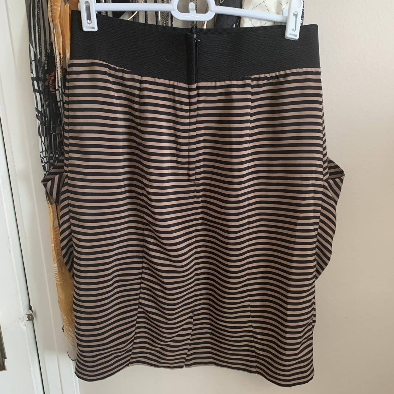 Black and Tan striped skirt. Elastic waistband with... - Depop