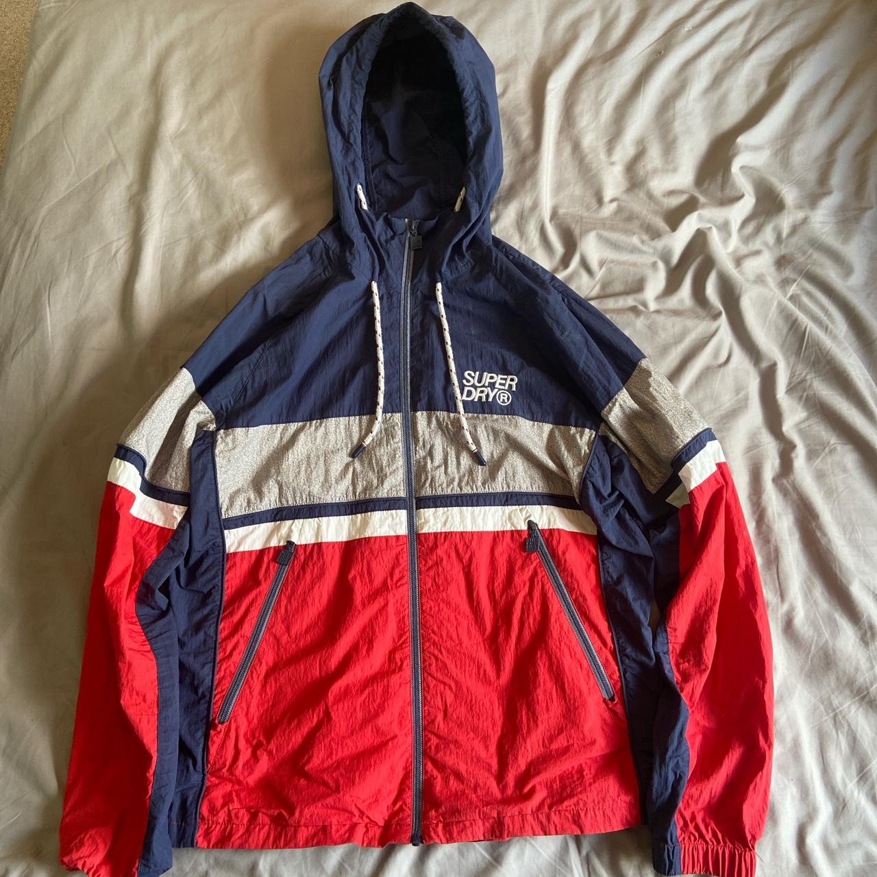 Superdry Men's Red and Blue Jacket | Depop