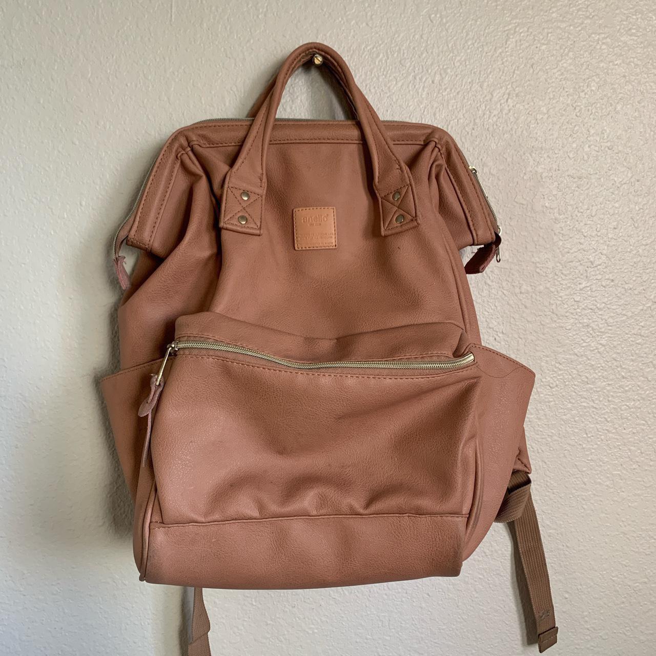 anello pink leather backpack