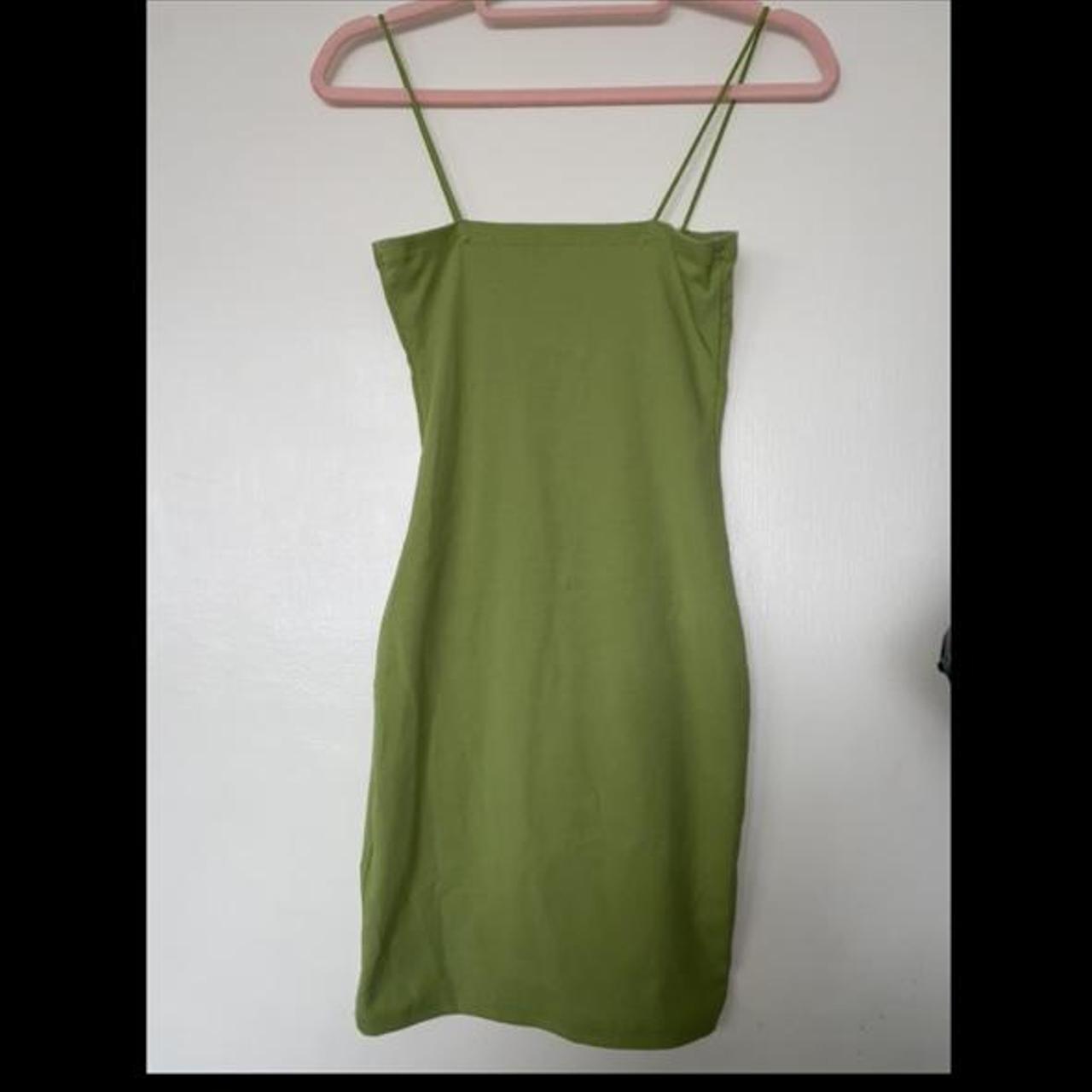 Women's Green and Khaki Dress | Depop