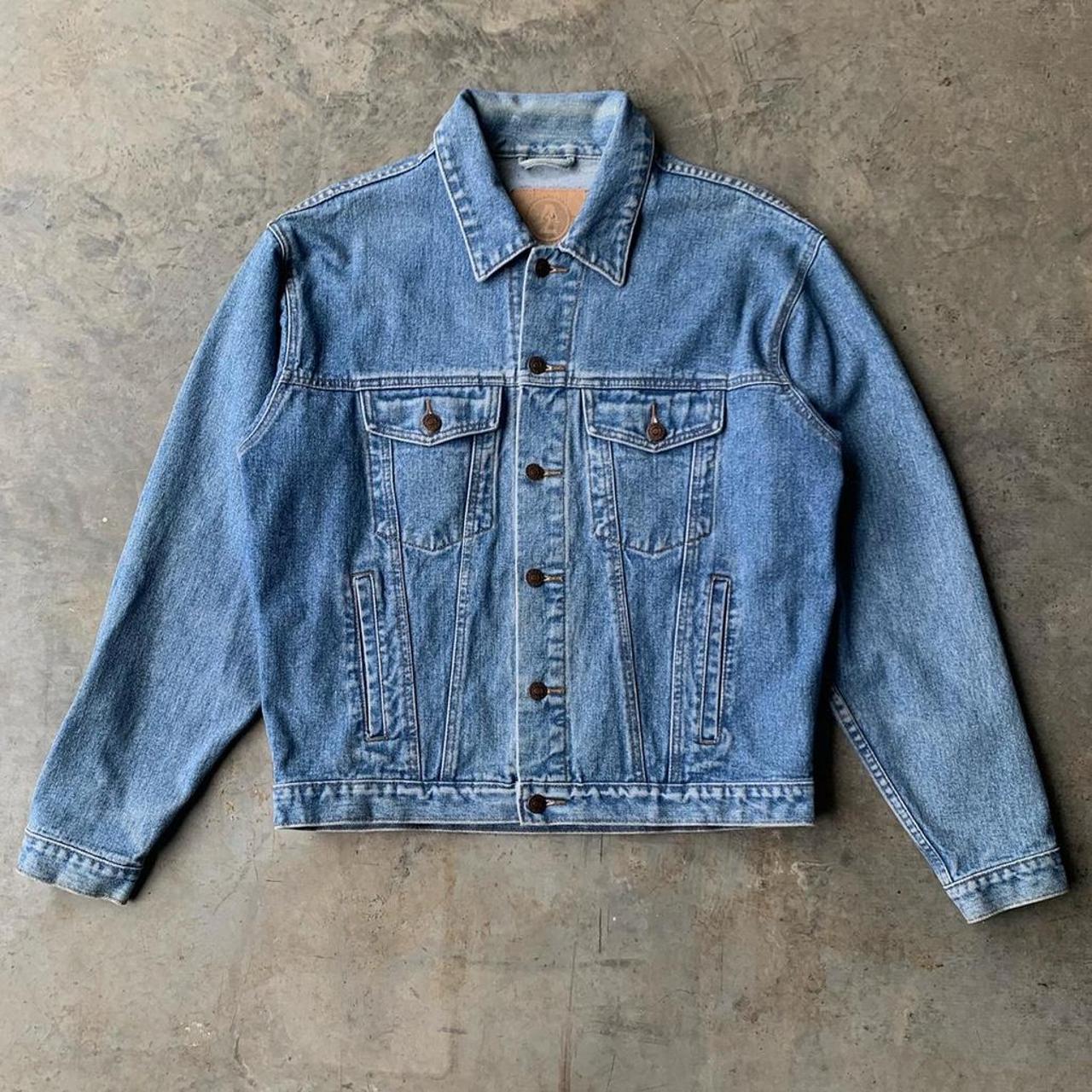 vintage arizona jean company denim jacket thick... - Depop